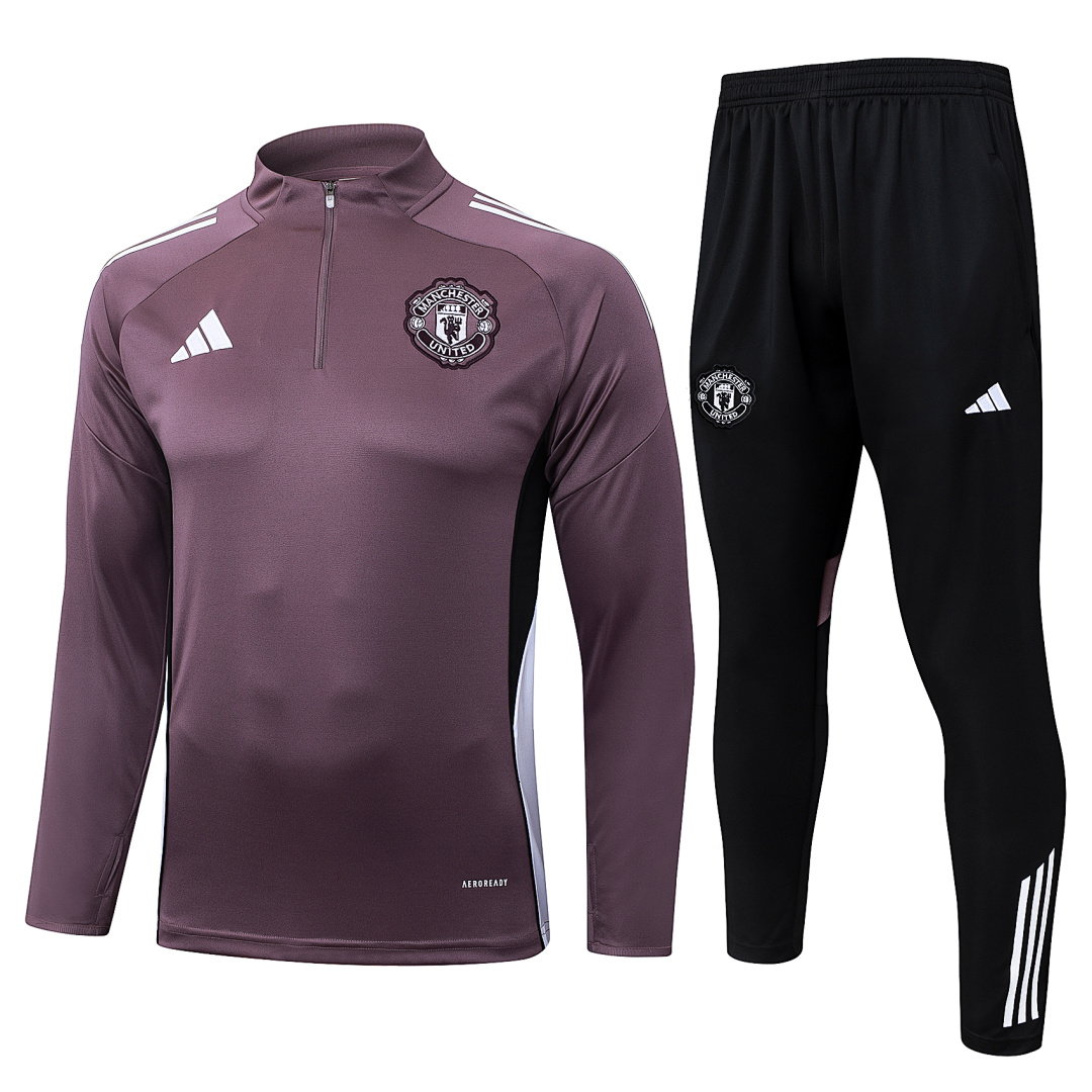 25/26 Manchester United Half-Zip Men's Training Kit Gray Purple