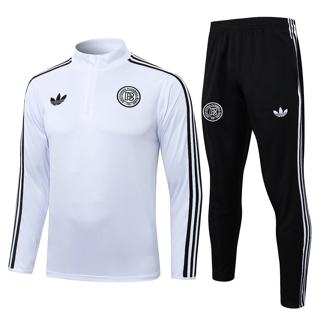 25/26 Germany Half-Zip Men's Training Kit 125th Anniversary Edition Black Three Stripes