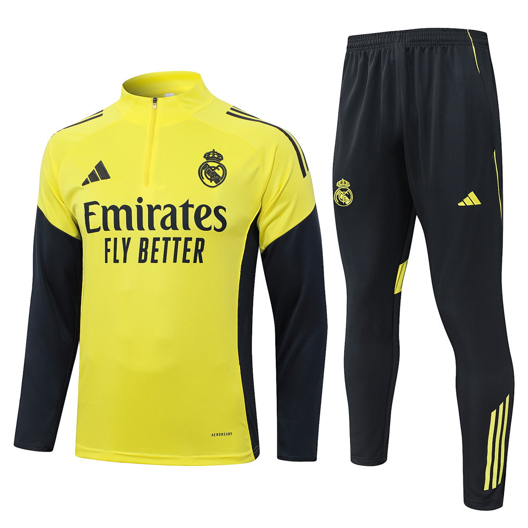 25/26 Real Madrid Half-Zip Men's Training Kit Yellow