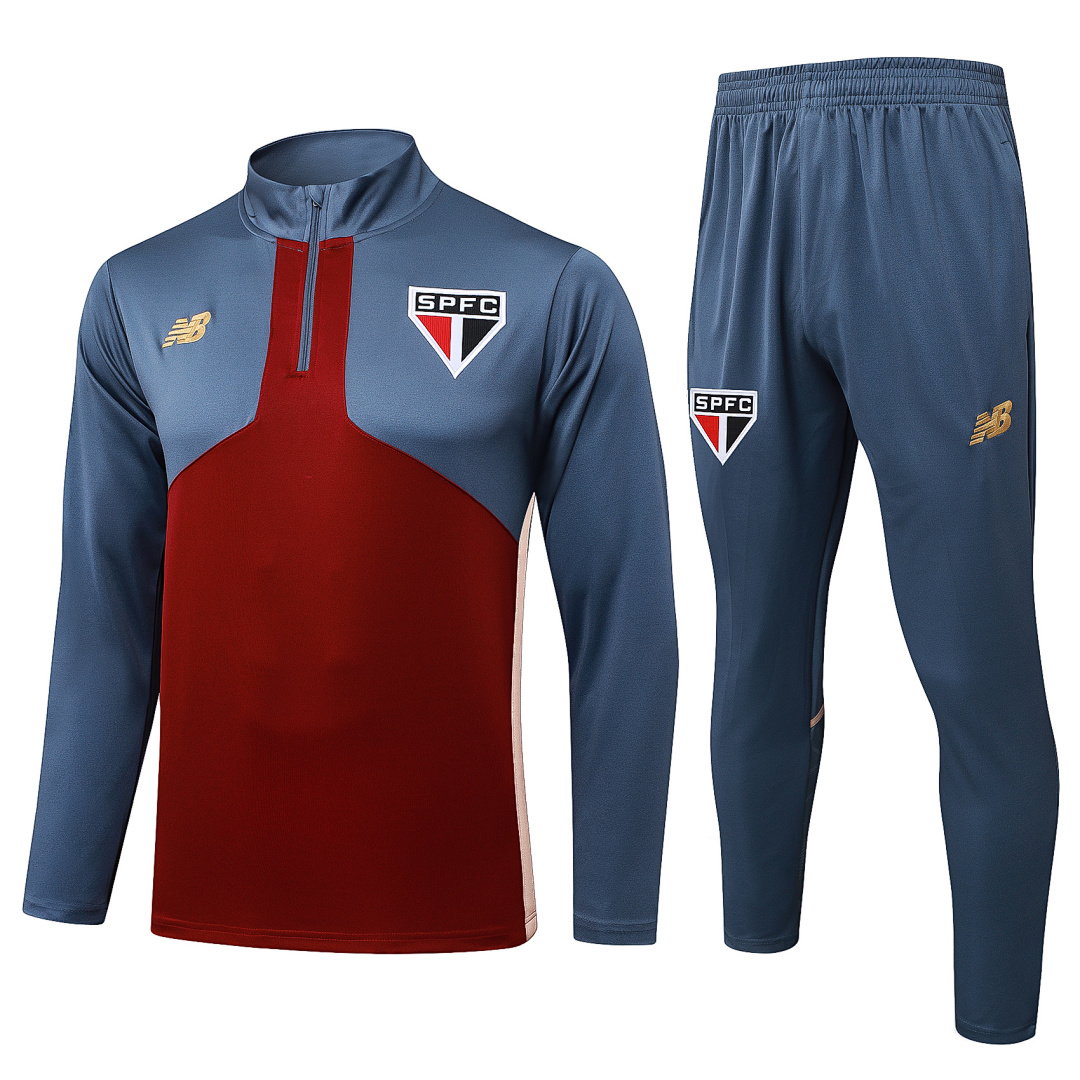 25/26 São Paulo Half-Zip Men's Training Kit Burgundy