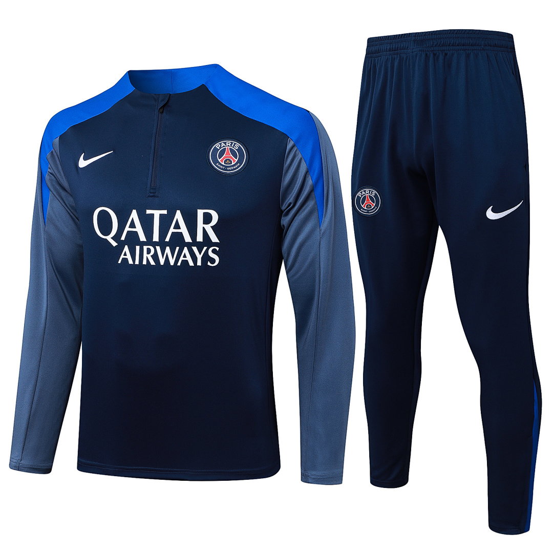 25/26 PSG Half-Zip Men's Training Kit Royal Blue Shoulder