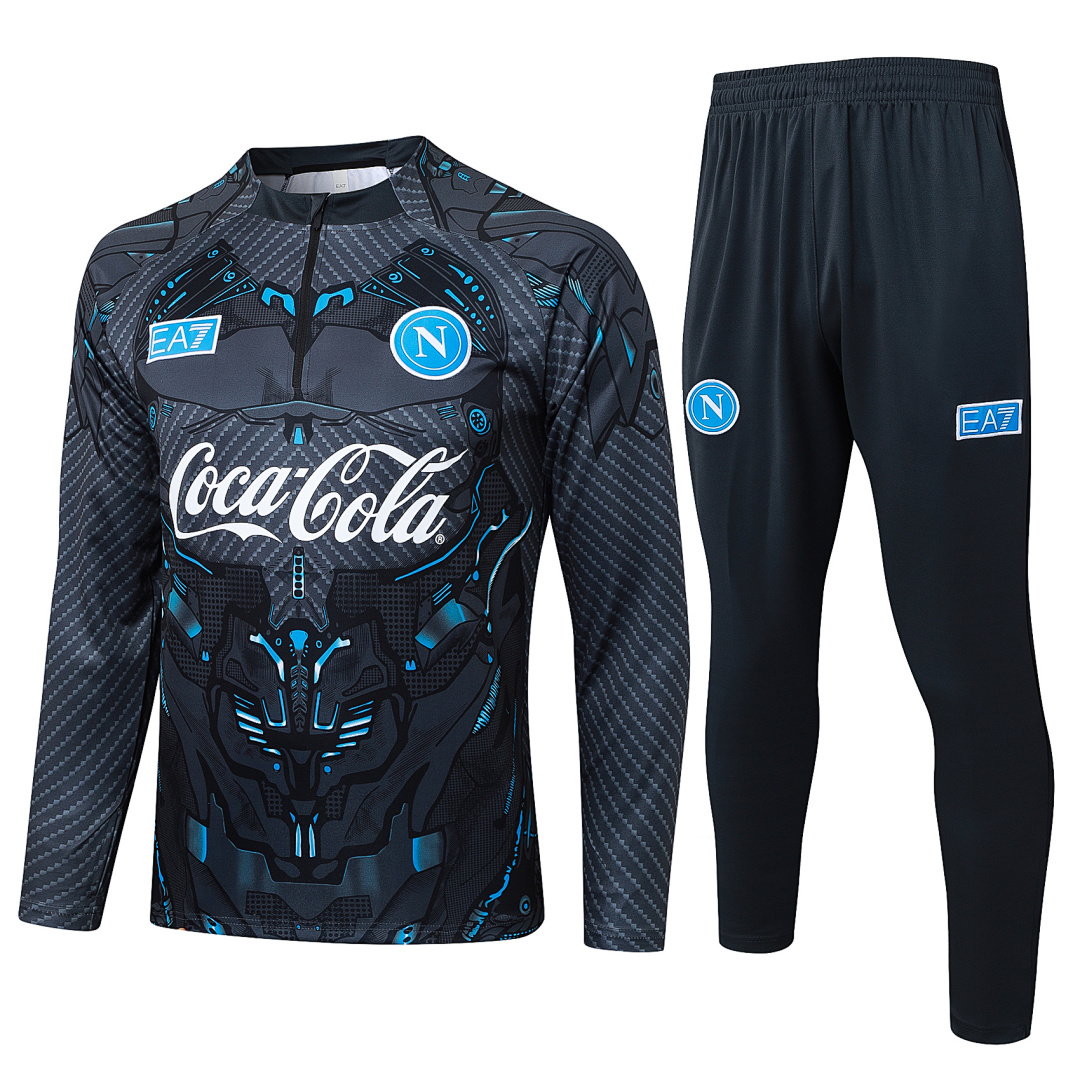 25/26 Napoli Half-Zip Men's Training Kit Dark Gray Print