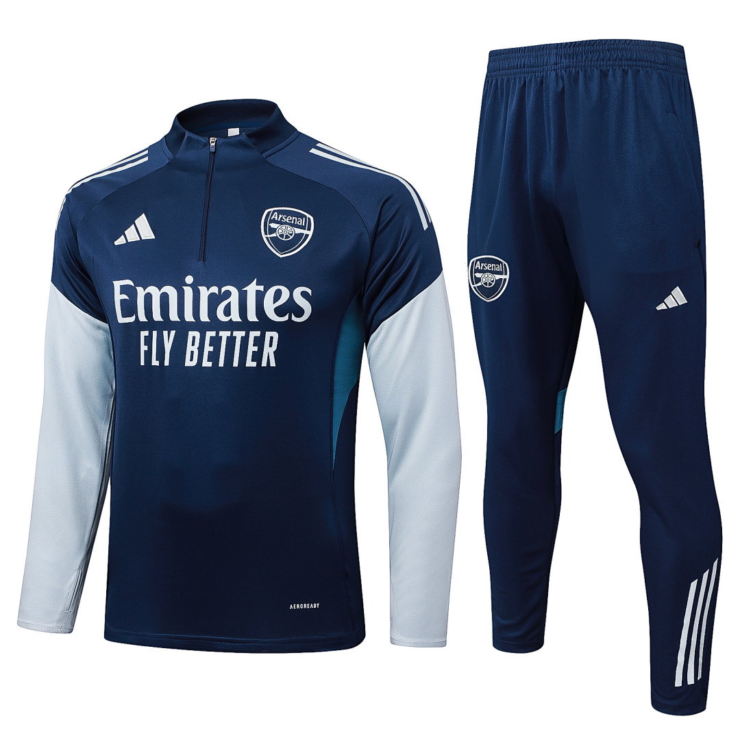 25/26 Arsenal Half-Zip Men's Training Kit Royal Blue Gray Logo