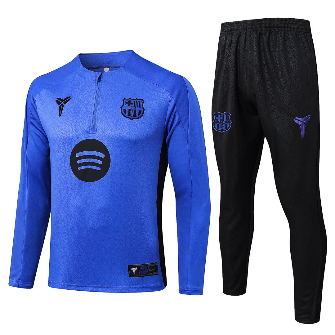 25/26 Barcelona Half-Zip Men's Training Kit Purple Embossed