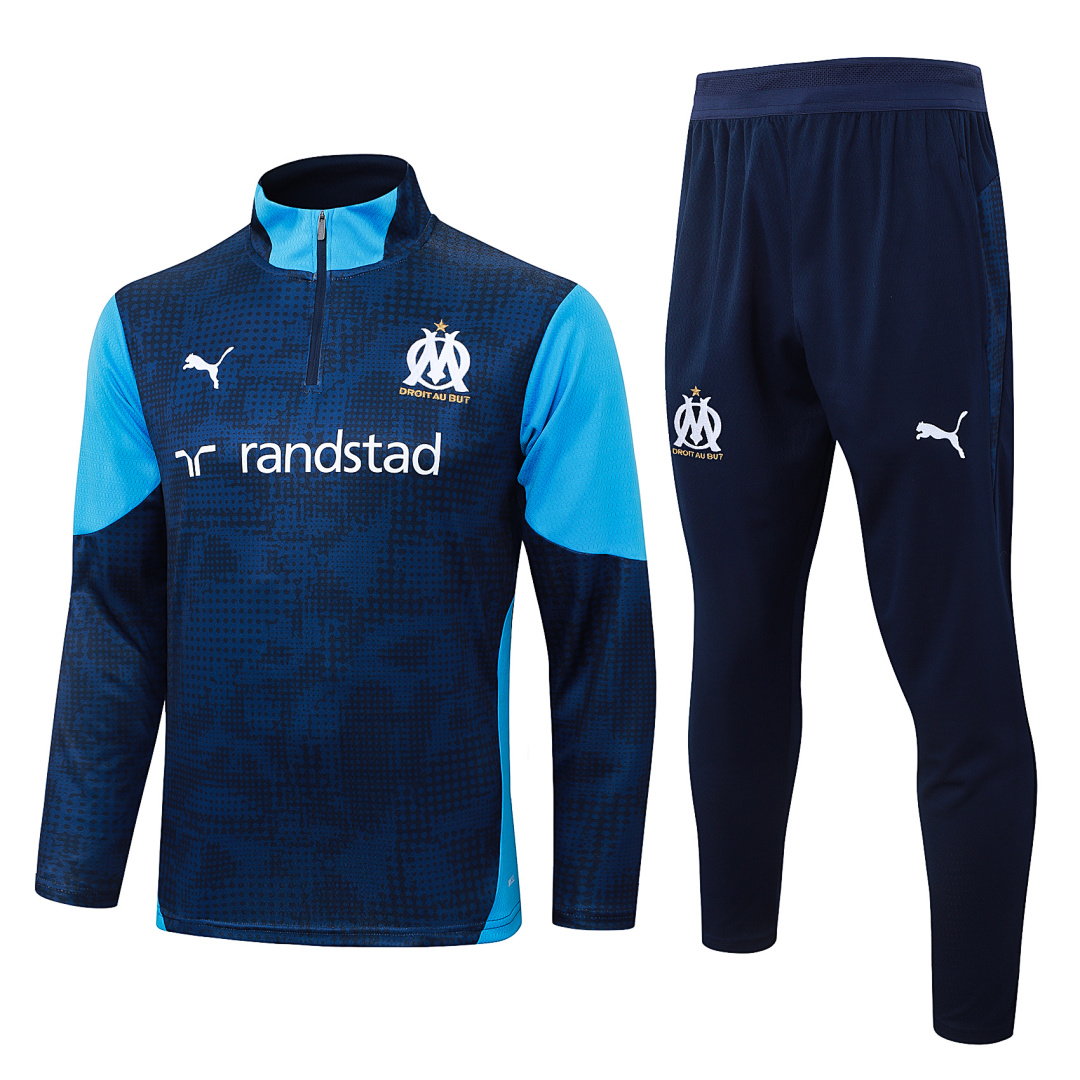 25/26 Olympique de Marseille Half-Zip Men's Training Kit Teal Print