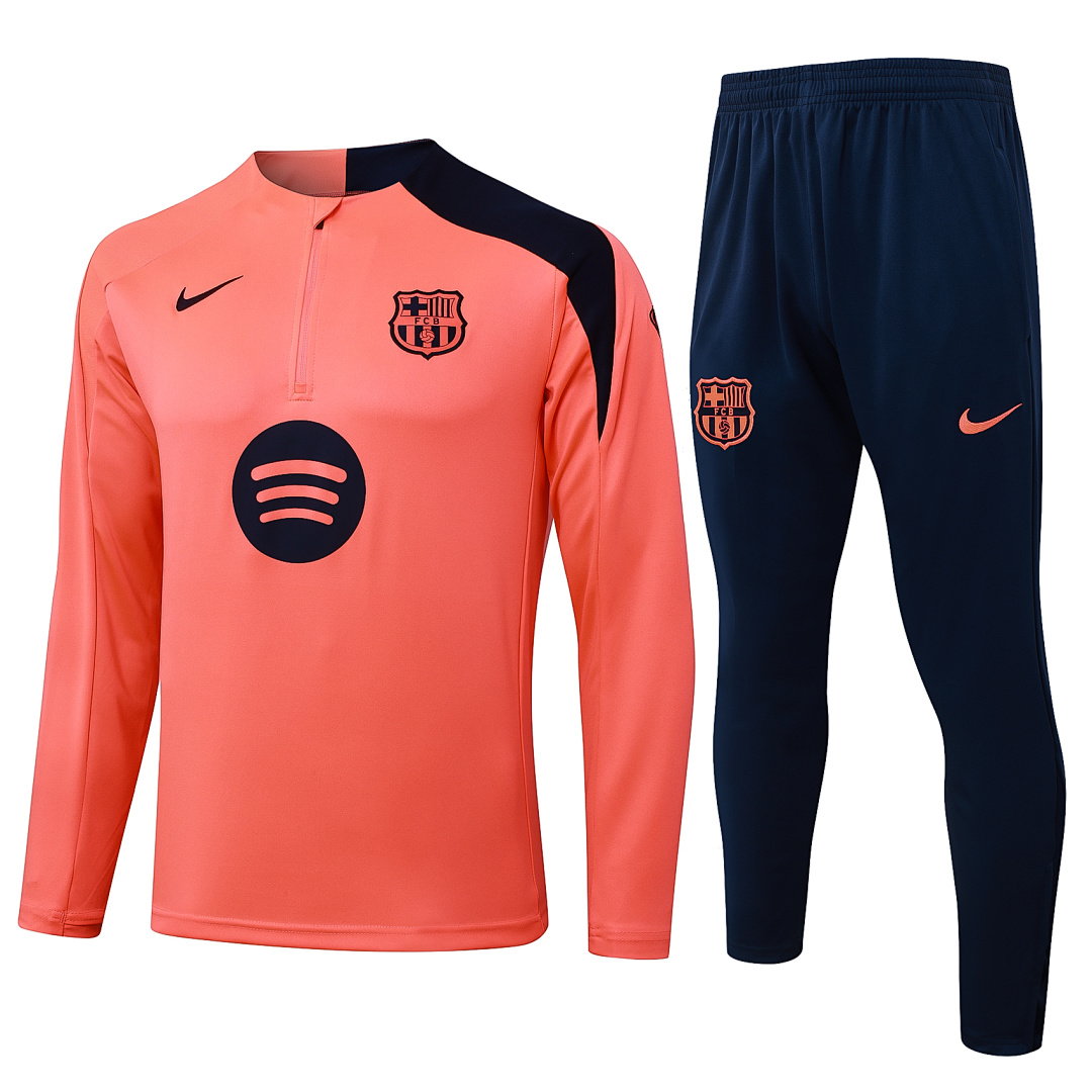 25/26 Barcelona Half-Zip Men's Training Kit Neon Orange