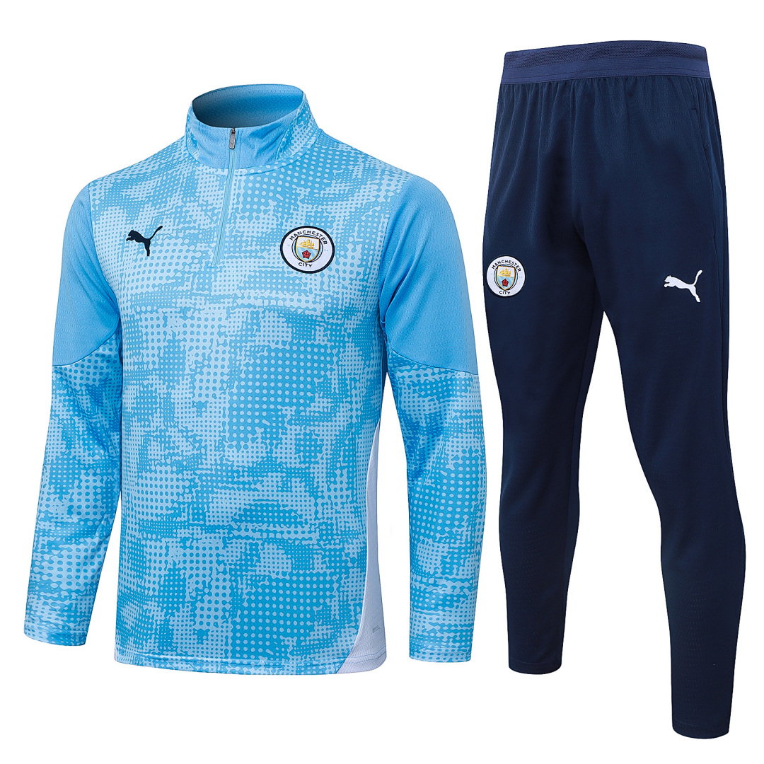 25/26 Manchester City Half-Zip Men's Training Kit Light Blue Print