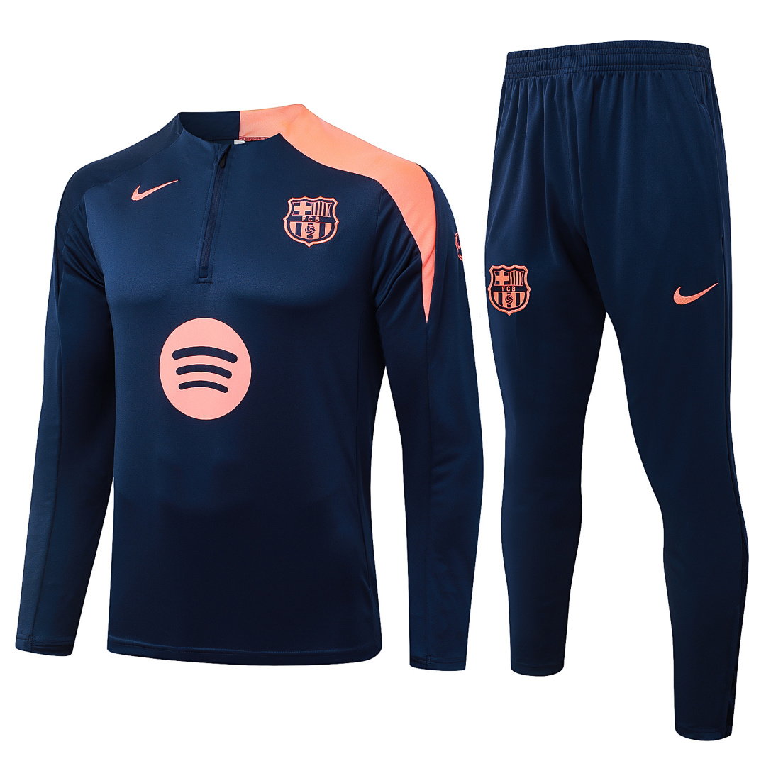 25/26 Barcelona Half-Zip Men's Training Kit Royal Blue Shoulder Two-Tone