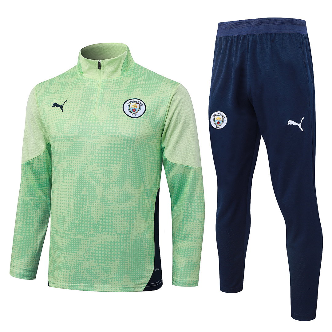 25/26 Manchester City Half-Zip Men's Training Kit Light Green Print