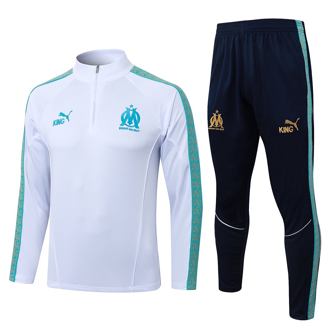 25/26 Olympique de Marseille Half-Zip Men's Training Kit White