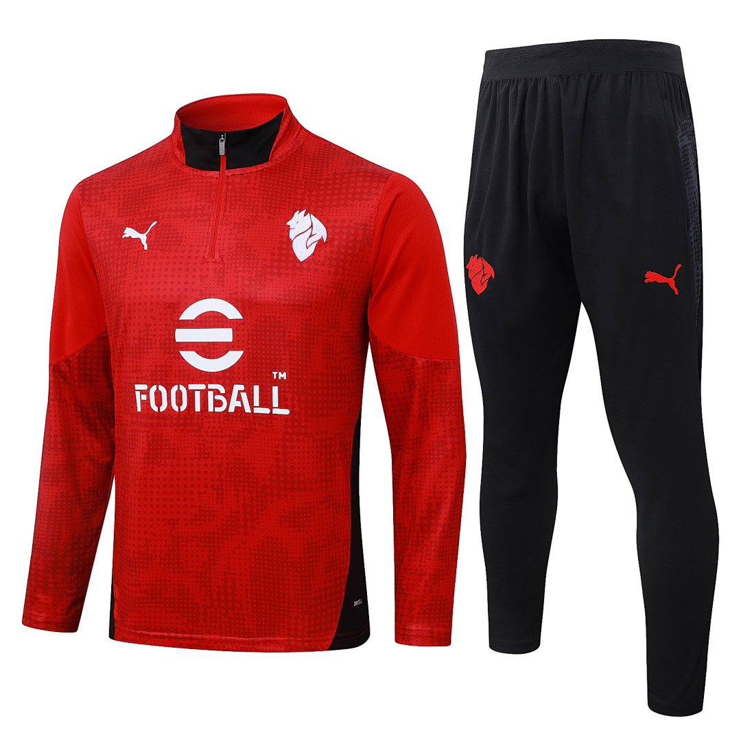 25/26 AC Milan Half-Zip Men's Training Kit Red Print