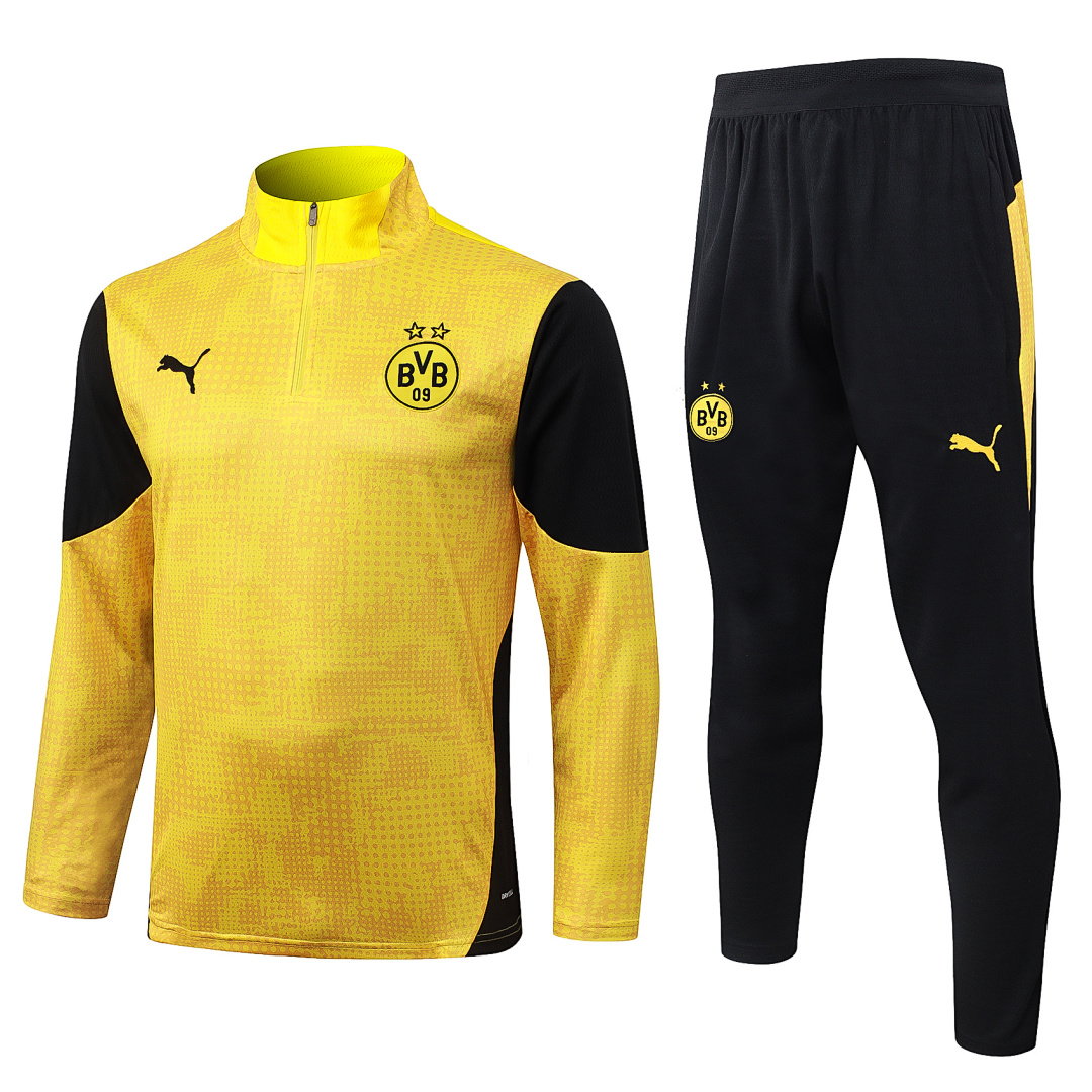 25/26 Borussia Dortmund Half-Zip Men's Training Kit Yellow Print