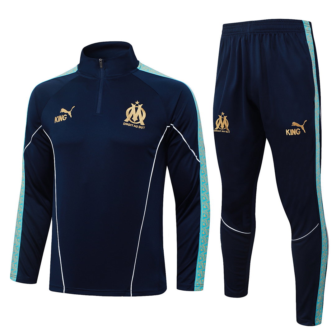 25/26 Olympique de Marseille Half-Zip Men's Training Kit Teal Tape