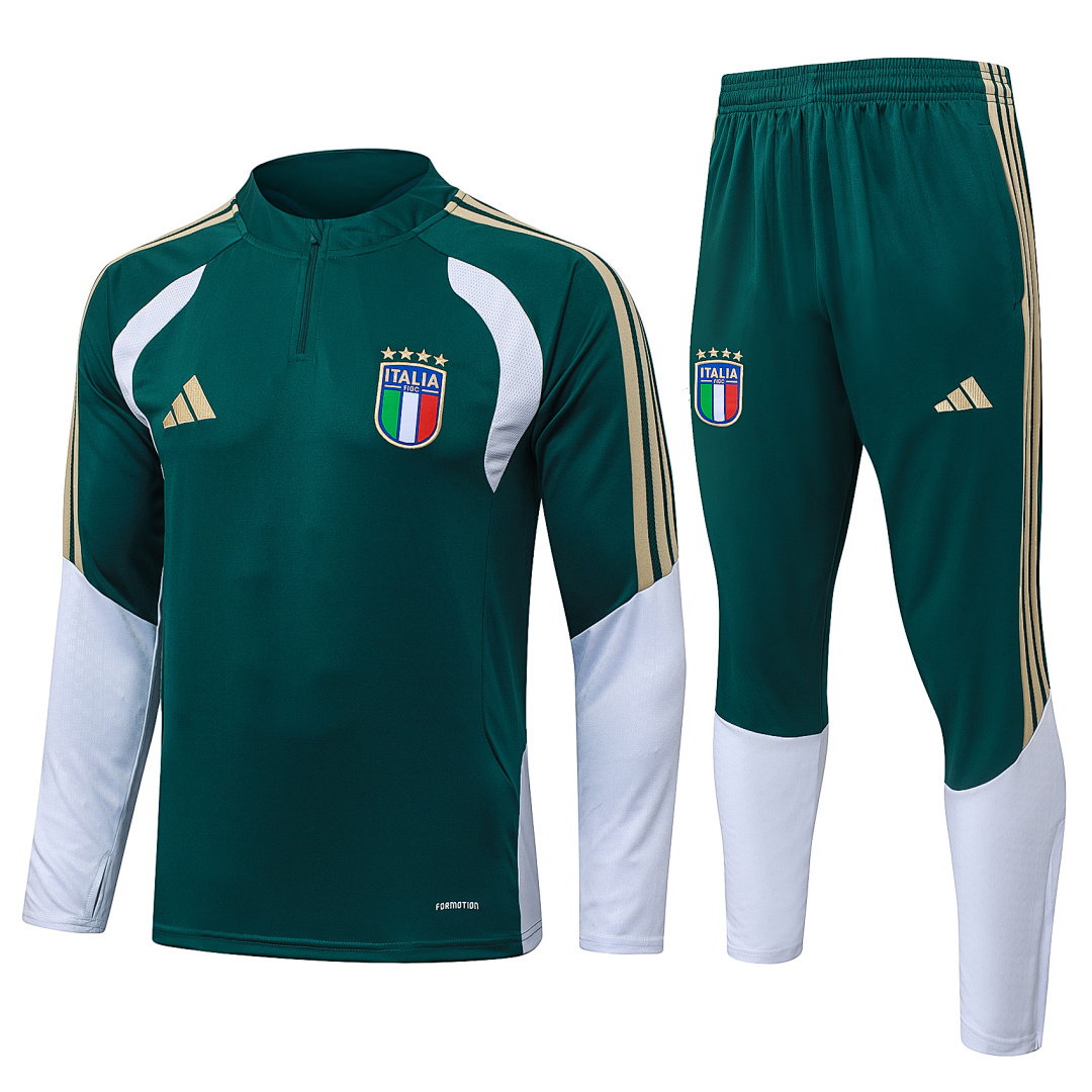 26/27 Italy Half-Zip Men's Training Kit Dark Green