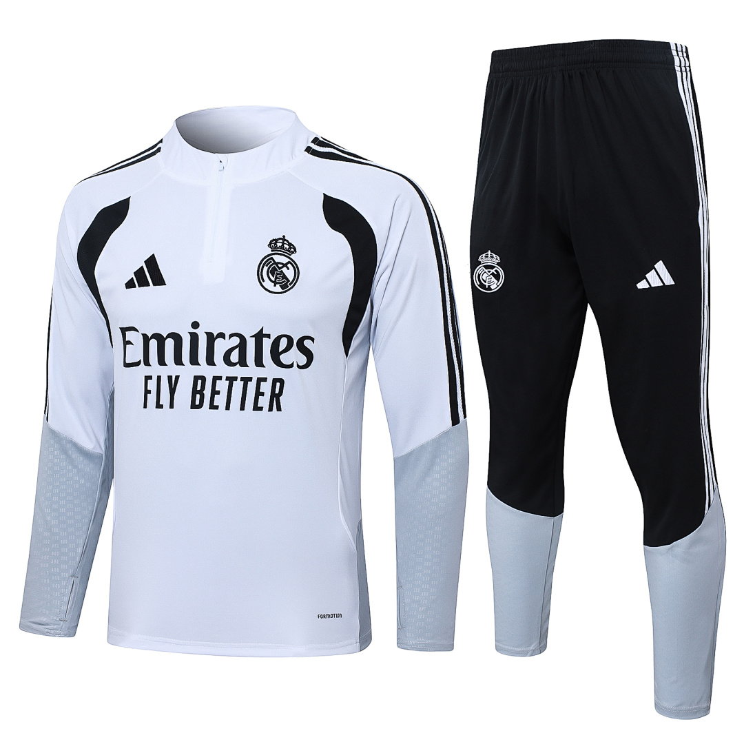 26/27 Real Madrid Half-Zip Men's Training Kit White