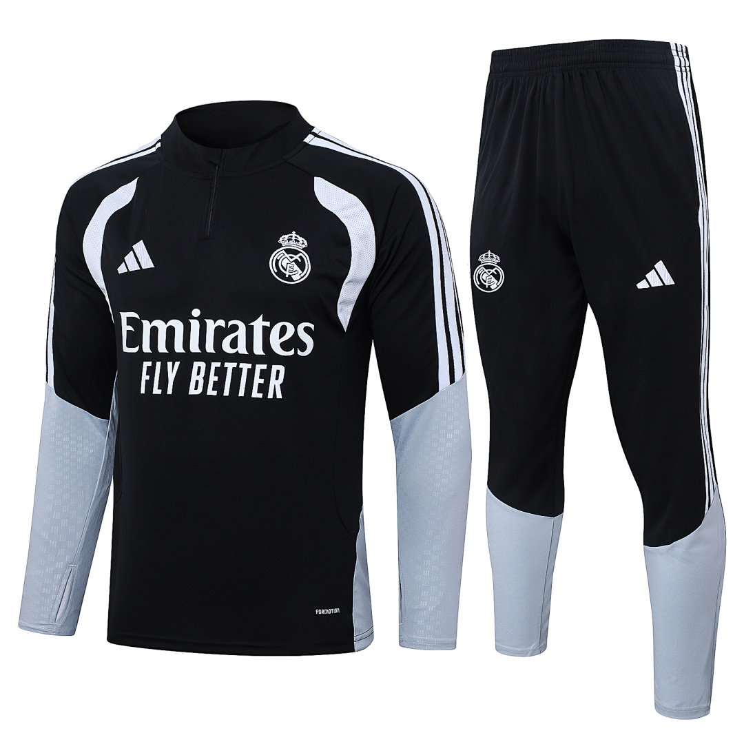 26/27 Real Madrid Half-Zip Men's Training Kit Black