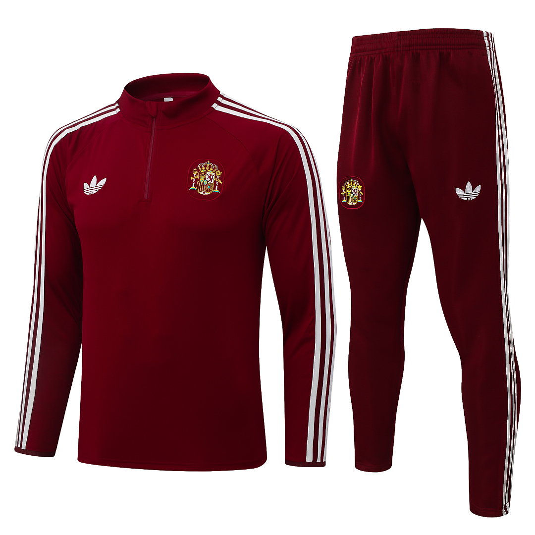 26/27 Spain Half-Zip Men's Training Kit Burgundy