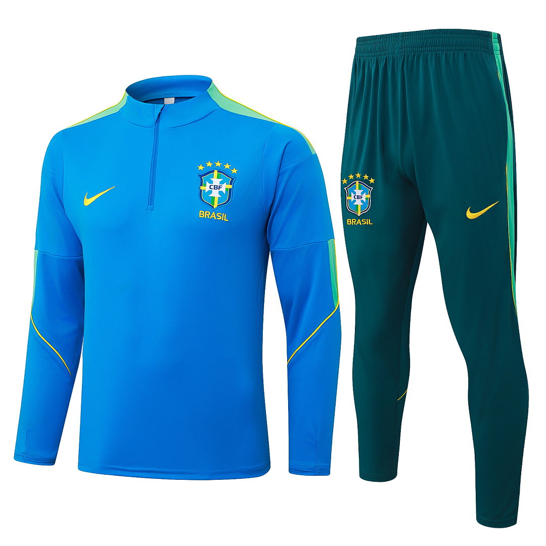 26/27 Brazil Half-Zip Men's Training Kit Aqua Blue