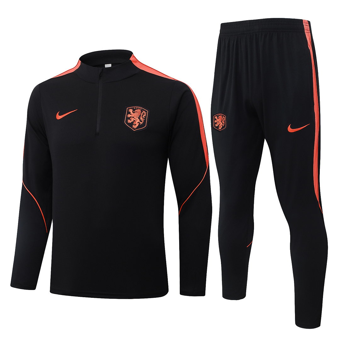 26/27 Netherlands Half-Zip Men's Training Kit Black
