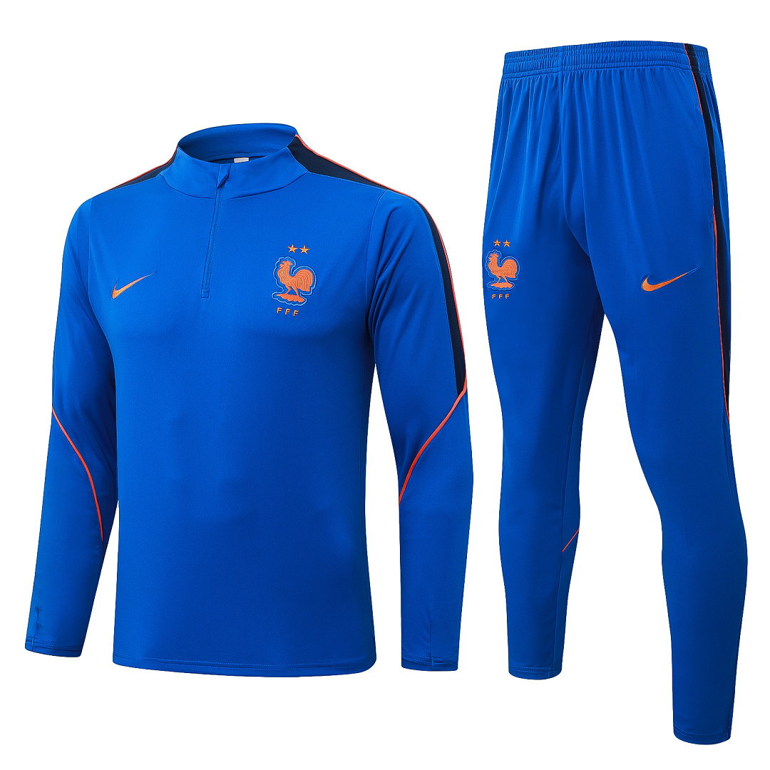 26/27 France Half-Zip Men's Training Kit Royal Blue