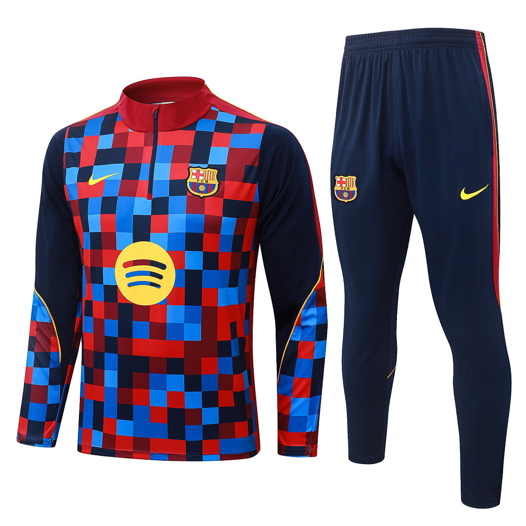 26/27 Barcelona Half-Zip Men's Training Kit Checkered Print