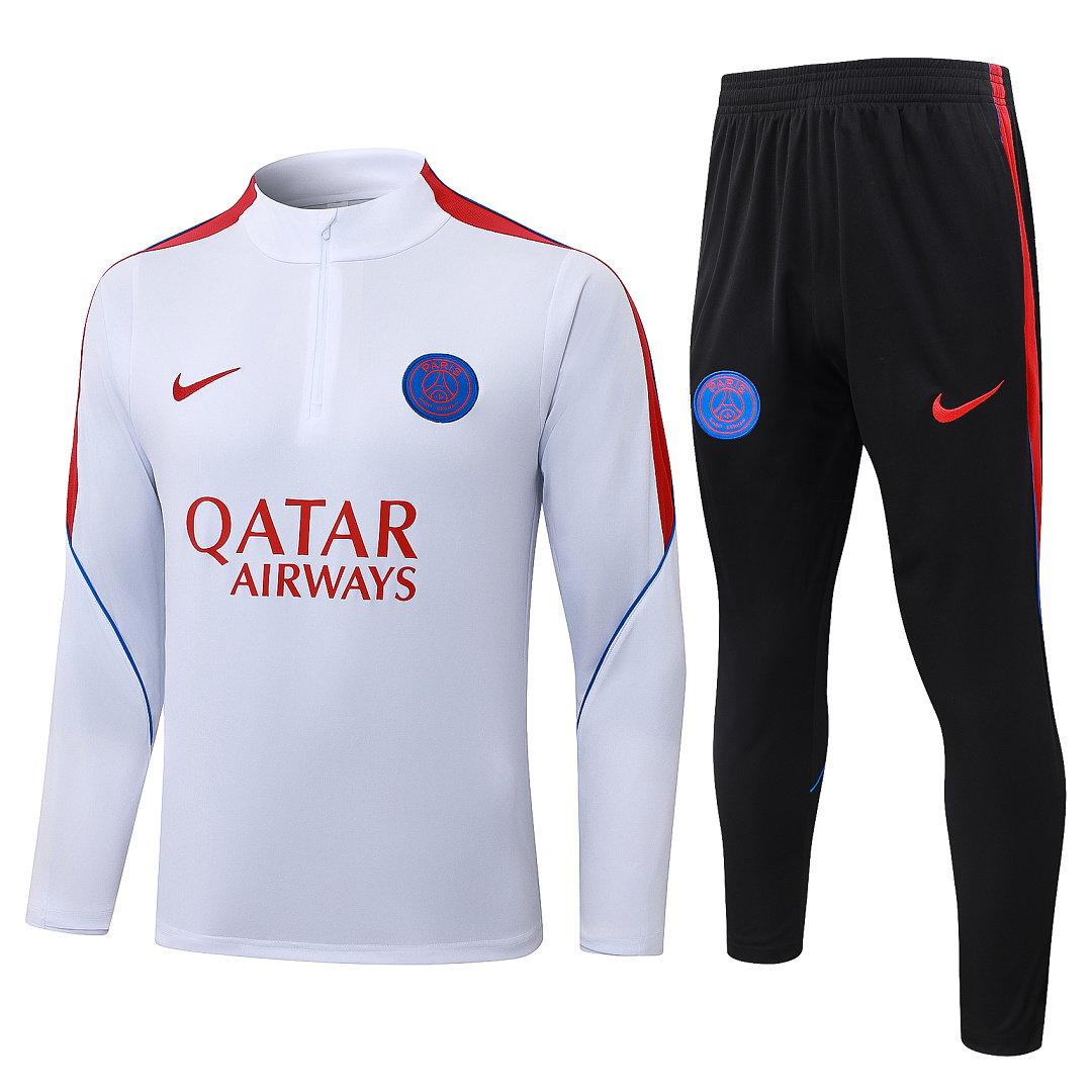 26/27 PSG Half-Zip Men's Training Kit White Red