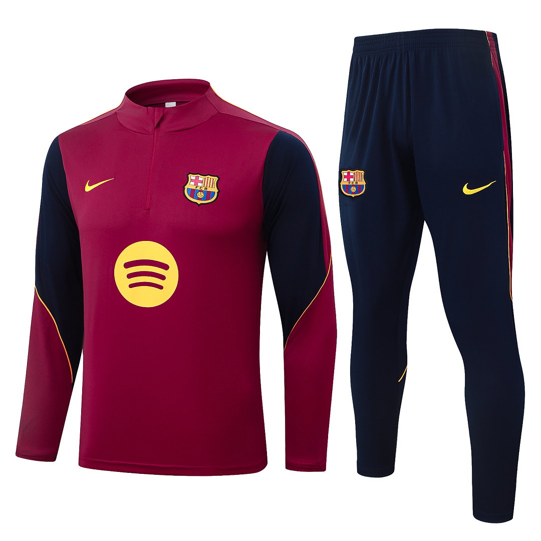 26/27 Barcelona Half-Zip Men's Training Kit Burgundy