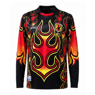 Japan 1998 Goalkeeper Black Fireworks Long Sleeve Retro Jersey