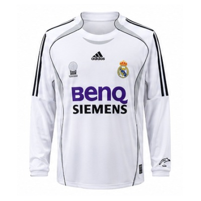 Real Madrid 2006/07 Home Long Sleeve Retro Jersey