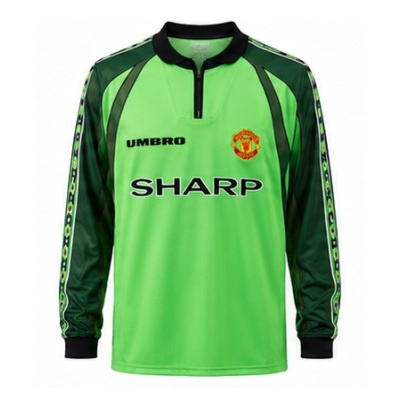 M-U 1998/99 Goalkeeper - Green Long Sleeve Retro Jersey