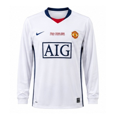M-U 2008/09 Away Champions League Edition Long Sleeve Retro Jersey