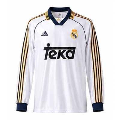 Real Madrid 98/00 Home Long Sleeve Retro Jersey