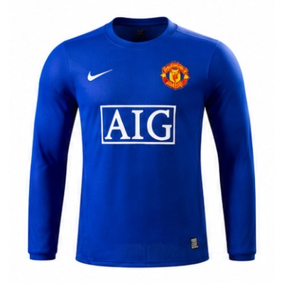M-U 08/09 Third Away Long Sleeve Player Version Retro Jersey