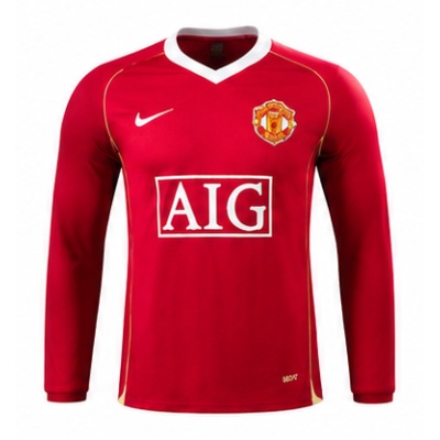 M-U 06/07 Home Long Sleeve Player Version Retro Jersey