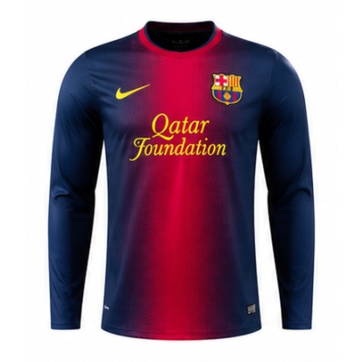 Barcelona 12/13 Home Long Sleeve Player Version Retro Jersey