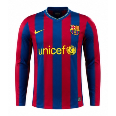 Barcelona 09/10 Home Long Sleeve Player Version Retro Jersey
