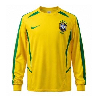 Brazil 2002 Home Long Sleeve Retro Jersey