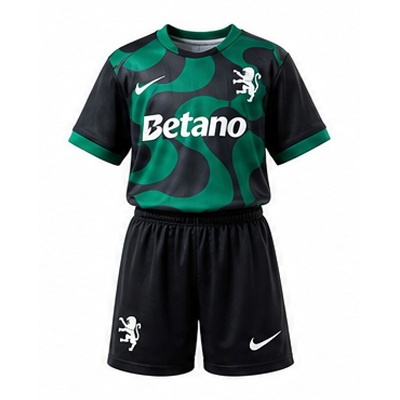 Sporting Lisbon 25/26 Kids Kit Alternative Jersey Black Size：