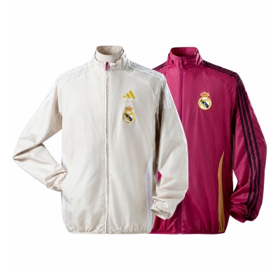 Real Madrid Reversible Jacket Windbreaker - Beige & Red