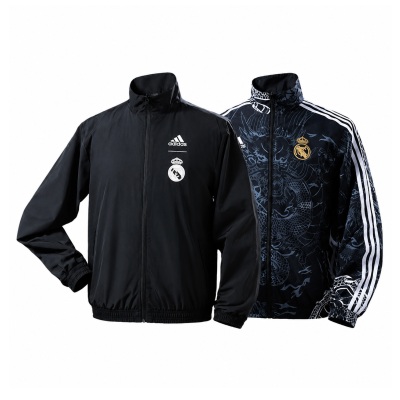Real Madrid Reversible Jacket Windbreaker - Black&Black Dragon
