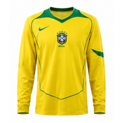Brazil 2004 Home Long-Sleeved Retro Jersey