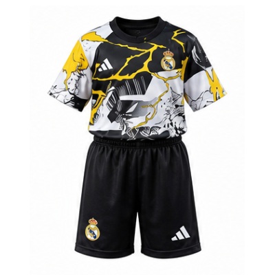 Real Madrid 25/26 Avengers - Pre-Match (Black and White) Kids kit Jerseys
