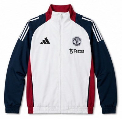 M-U Windbreaker - White & Navy Blue