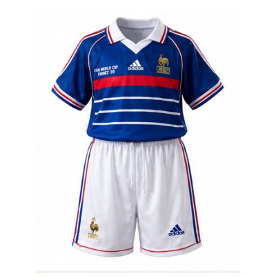 France 1998 Home Retro Kids Kit Jersey