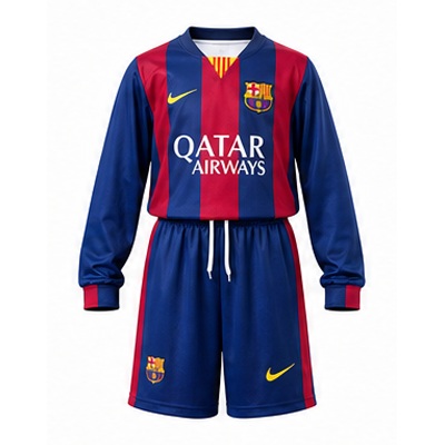 Barcelona 14/15 Home Retro Long-Sleeve Kids Kit Jersey