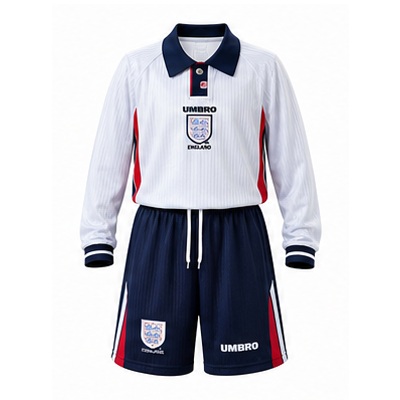 England 1998 Home Retro Long-Sleeved Kids Kit Jersey