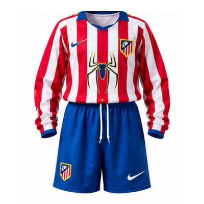Atletico Madrid 04/05 Home Retro Long Sleeve Kids Kit Jersey