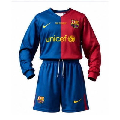 Barcelona 08/09 Home Retro Long Sleeve Kids Kit Jersey