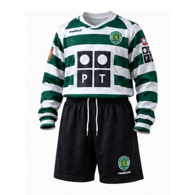 Sporting CP 01/02 Home Retro Long-Sleeve Kids Kit Jersey