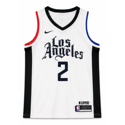 2019/20 Season Los Angeles Clippers La Ding Wen City Edition White #2 Kawhi Leonard NBA Jersey
